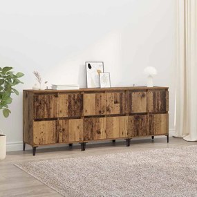 vidaXL Aparadores 3 pcs Madeira Antiga 60 x 35 x 70 cm