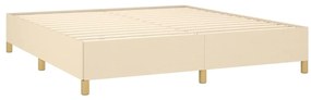 Estrutura de cama sem colchão 180x200 cm tecido cor creme