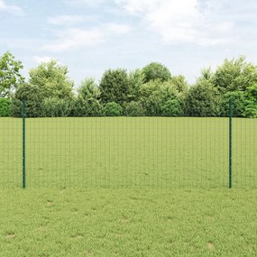 Cerca Euro com 5 Postes U Verde 1x10 m em Aço
