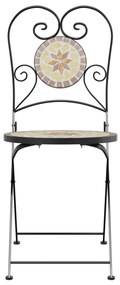 Cadeiras de bistrô dobráveis 2 pcs cerâmica terracotta e branco