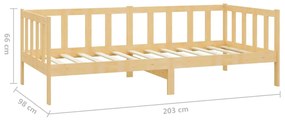 Sofá-cama com gavetas 90x200 cm pinho maciço