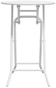 Mesa de Jardim Dobrável Branca Ø50x72 cm Aço