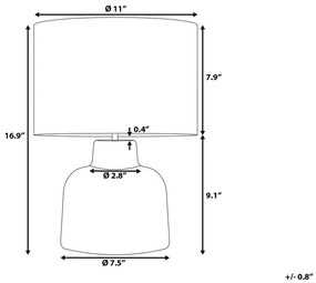 Candeeiro de mesa cinzento BHIMA Beliani