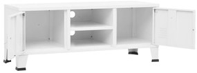 Móvel de TV industrial 105x35x42 cm metal branco