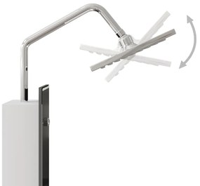 Coluna de duche vidro 18x45,5x130 cm preto