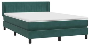 Box Cama primavera com Colchão Verde Escuro 140x210 cm Veludo