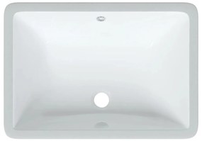 Lavatório casa de banho retangular 55,5x37,5x19 cerâmica branco