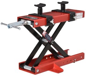 DURHAND Plataforma Elevadora para Motocicletas com Altura Ajustável de 19-53cm Carga Máxima 500kg para Estacionar ou Reparar Oficina Garagem Preto e Vermelho