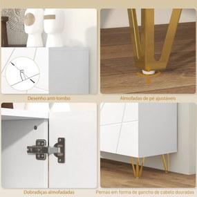 Aparador Luna para Sala - Aparador de Entrada com 3 Portas e Prateleir
