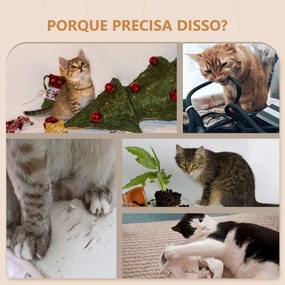 Arranhador de Parede para Gatos com Postes de Sisal Plataforma de Salto Bege