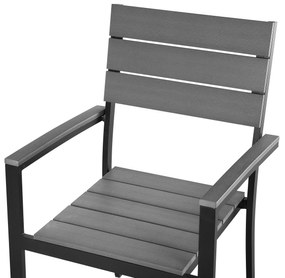 Conjunto de jardim em alumínio cinzento com mesa de 150 cm e 6 cadeiras COMO Beliani