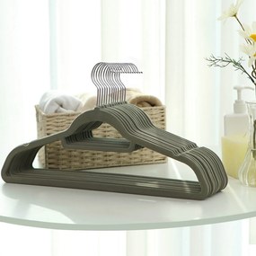 Conjunto de 20 cabides de veludo 45 x 24 cm cinzento