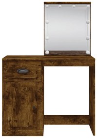 Toucador com luzes LED 90x42x132,5 cm carvalho fumado