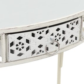 vidaXL Mesa de apoio estilo francês 82x39x76 cm metal branco