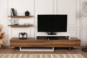 Unidade de TV Nirvana – Branco e Teca – 180x41,7x29,5 cm | Tribo Home