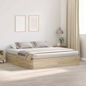 vidaXL Estrado de Cama em Carvalho Sonoma 200x200 cm