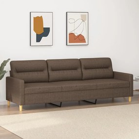 Sofá de 3 lugares tecido 210 cm cinzento-acastanhado