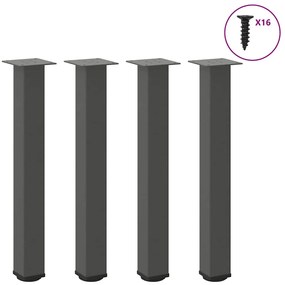 vidaXL Pés de mesa de console 4 peças antracite 72-74 cm aço