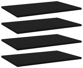vidaXL Prateleiras para estante 4 pcs 60x40x1,5cm contraplacado preto