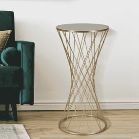 MESA DE APOIO DOURADA Ø 40X80 CM