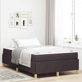 vidaXL Estrutura da Cama com colchão Marrom Escuro 120 x 200 cm tecido