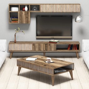 Conjunto de Mobiliário de Sala Milan – Nogueira – TV Stand 180x40x35 c