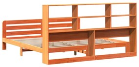 Cama sem colchão 180x200 cm pinho maciço castanho-mel