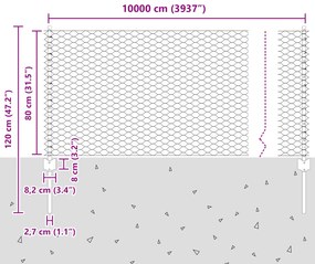 Postes de Cerca 11 pcs U-Channel Cinza 80 cm Aço
