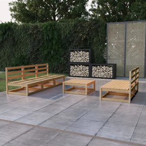 vidaXL 6 pcs conjunto lounge de jardim pinho maciço