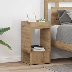 vidaXL Mesa de apoio 2 pcs Carvalho Artesanal 30 x 30 x 56 cm