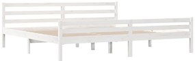 Estrutura de cama super king pinho maciço 180x200 cm branco