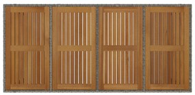 Conjunto de Jantar de Jardim vidaXL 9 Peças Cinza Rattan Poly
