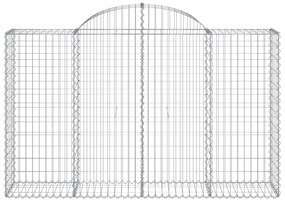 Cestos gabião arqueados 6pcs 200x50x120/140cm ferro galvanizado