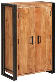vidaXL Highboard com Portas Castanho Madeira de acácia maciça e metal