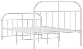 Estrutura de cama com cabeceira e pés 120x200 cm metal branco