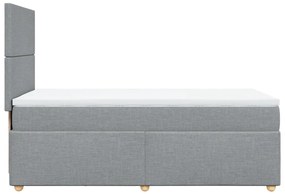 Cama com molas/colchão 90x200 cm tecido cinza-claro