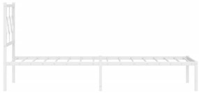 Estrutura de cama com cabeceira 90x200 cm metal branco