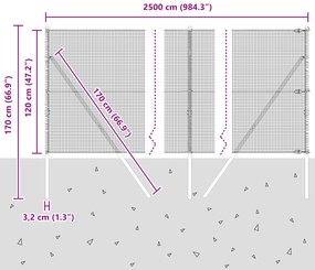 Cerca de Arame Soldado com 13 Postes Verde 1,2x25 m Aço