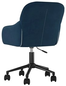 Cadeira de escritório giratória veludo azul