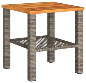 Conjunto de bistrô com almofadões 3 pcs vime PE e acácia cinza