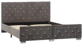 Estrutura de cama 140x200 cm veludo cinzento