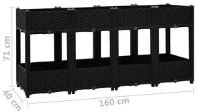 Canteiro elevado 160x40x71 cm polipropileno