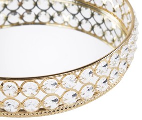 Tabuleiro em metal dourado e vidro ø 25 cm VATAN Beliani
