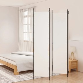 350198 vidaXL Divisória/biombo com 4 painéis 200x220 cm tecido branco