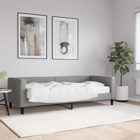 vidaXL Sofá-cama com colchão 80x200 cm tecido cinzento-claro