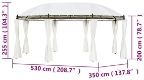 Pérgola 5x4m Oval com Estrutura em Aço e 8 Paredes Removíveis - Design