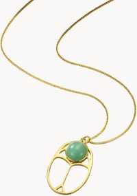Colar banhado a ouro com amazonite verde-clara Neo
