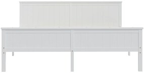 Estrutura de cama 200x200 cm pinho maciço branco
