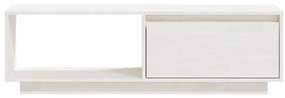 Móvel de TV 110x30x33,5 cm madeira de pinho maciça branco