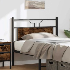Cabeceira de cama 107 cm derivados madeira/aço carvalho fumado